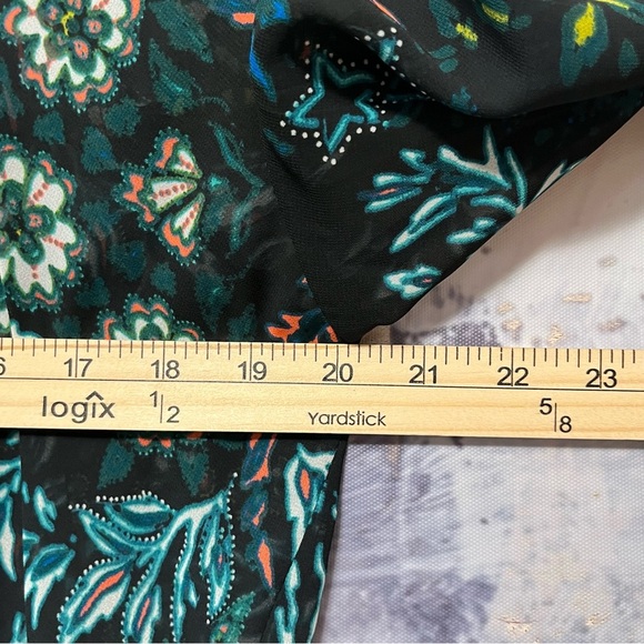 H&M Conscious Beach Cover Up Women Size 12 Floral Drawstring Long Ruffle Sleeve - Picture 15 of 16